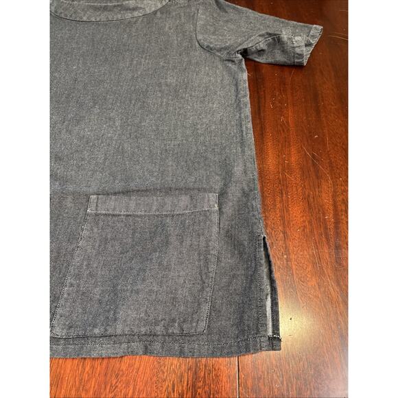 Eileen Fisher Organic Cotton‎ Tunic Top Size M Short Sleeve Lagenlook Minimalist - Picture 6 of 6